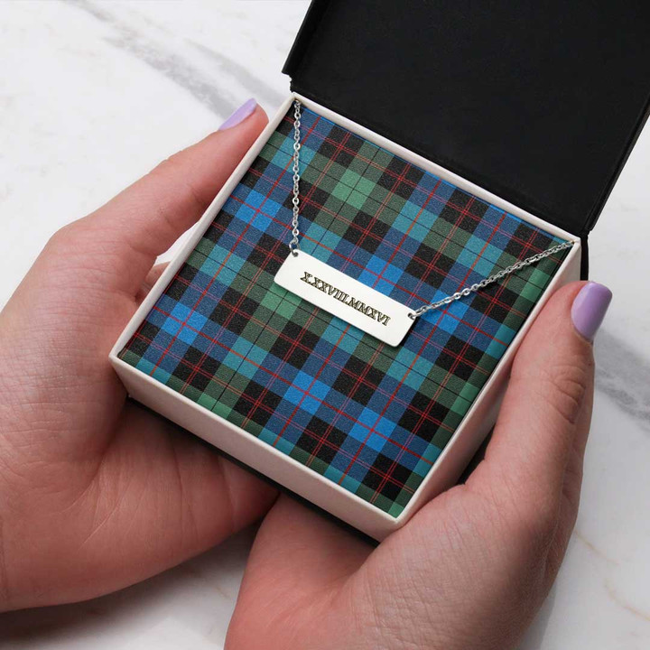AmericansPower Jewelry - Guthrie Ancient Tartan Coordinates Horizontal Bar Necklace A7 | AmericansPower