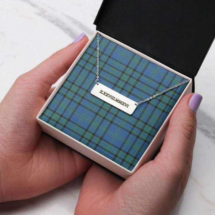 AmericansPower Jewelry - Matheson Hunting Ancient Tartan Coordinates Horizontal Bar Necklace A7 | AmericansPower