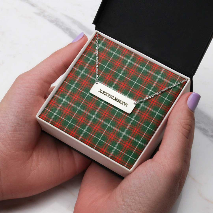 AmericansPower Jewelry - Prince Of Wales Tartan Coordinates Horizontal Bar Necklace A7 | AmericansPower
