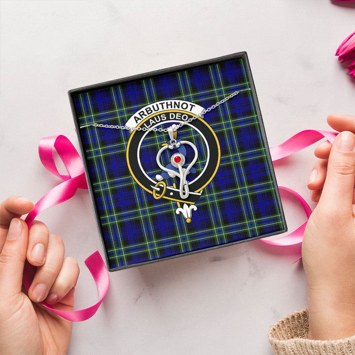 1stScotland Jewelry - Arbuthnot Modern Clan Tartan Crest Stethoscope Necklace A7 | 1stScotland