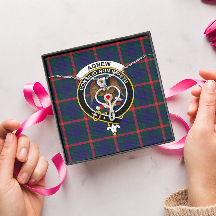 1stScotland Jewelry - Agnew Modern Clan Tartan Crest Stethoscope Necklace A7 | 1stScotland