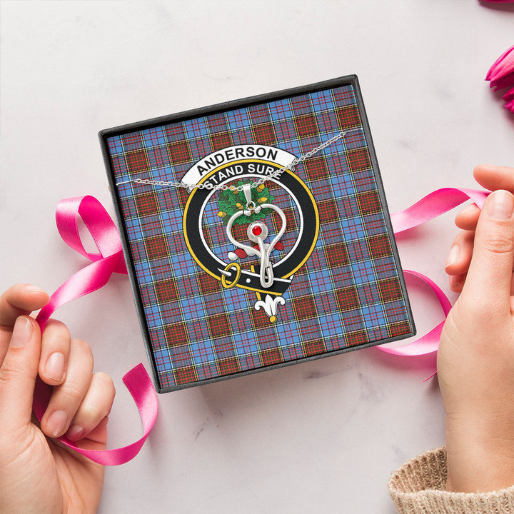 1stScotland Jewelry - Anderson Modern Clan Tartan Crest Stethoscope Necklace A7 | 1stScotland