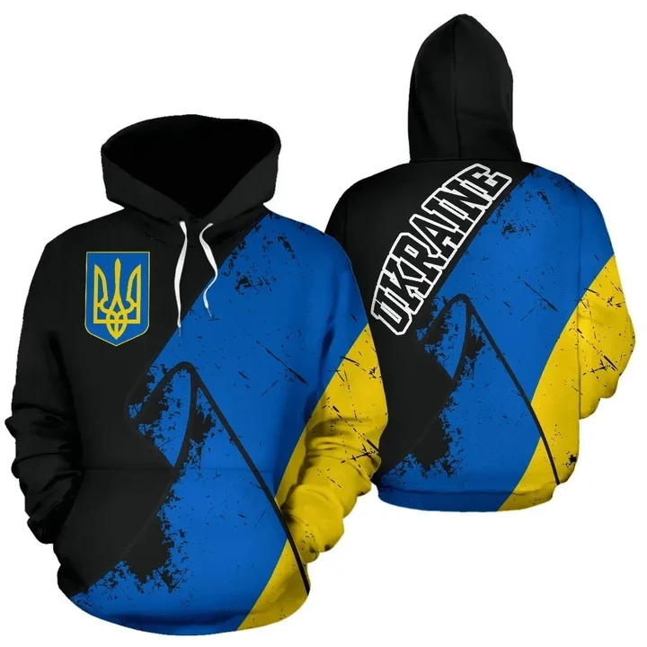 Ukraine Special Grunge Flag Pullover Hoodie