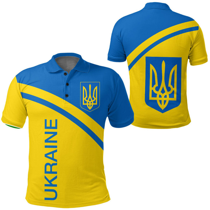 Ukraine Curve Style Polo Shirts  | AmericansPower.com