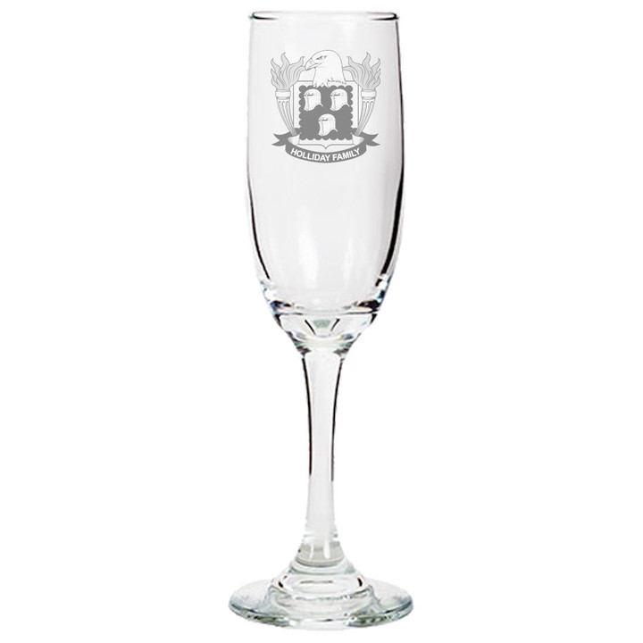 AmericansPower USA Drinkware - Holliday American Family Crest Champagne Flute A7 | AmericansPower