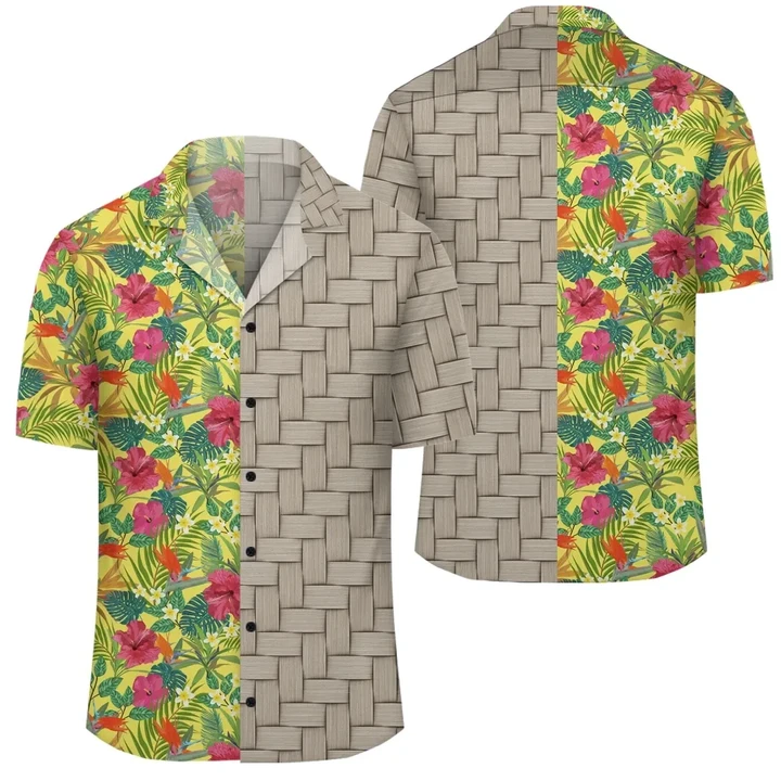 AmericansPower Shirt - Hawaii Tropical Leaves And Flowers Lauhala Moiety Hawaiian Shirt