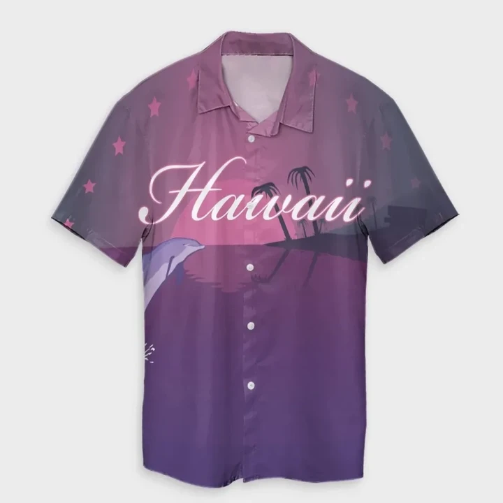 AmericansPower Shirt - Hawaiian Dolphin Violet Polynesian Hawaiian Shirt