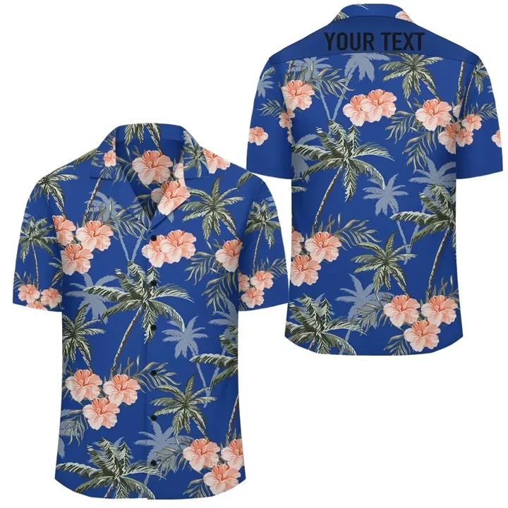 AmericansPower Shirt - (Personalized) Palm Tree And Hibiscus Hawaiian Shirt Haka Style
