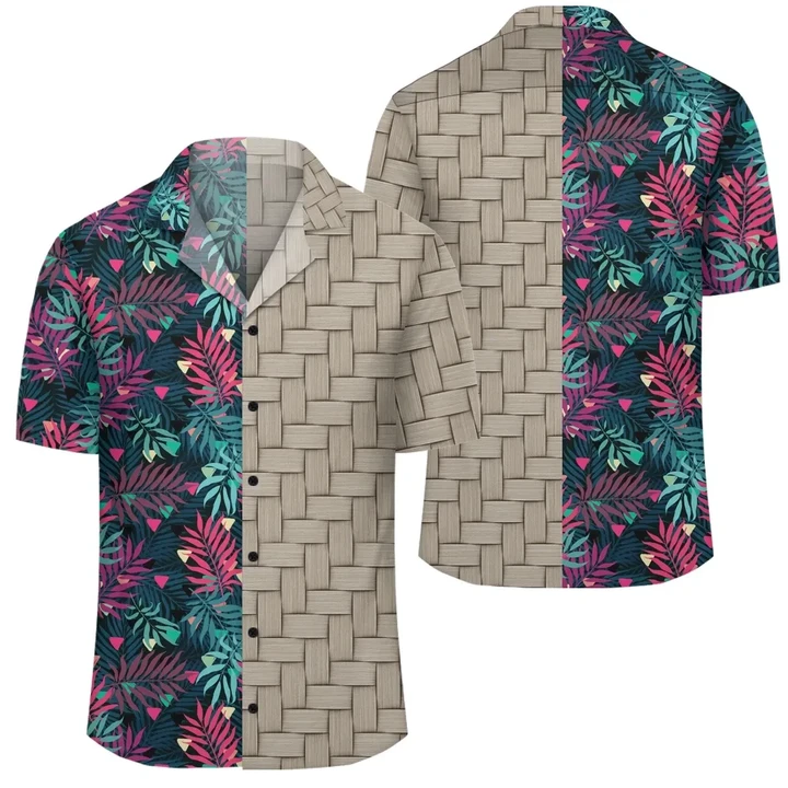 AmericansPower Shirt - Tropical Pattern Lauhala Moiety Hawaiian Shirt