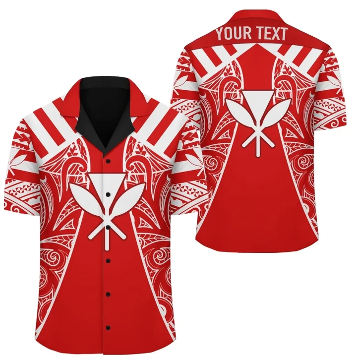 AmericansPower Shirt - Hawaii Kanaka Football Jersey Hawaiian Shirt Red & White Victor Style