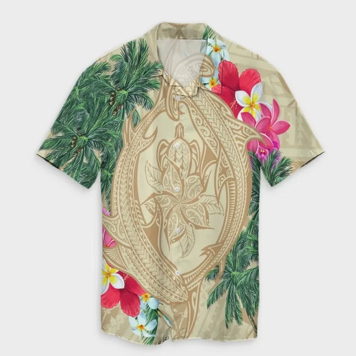 AmericansPower Shirt - Hawaii Kanaka Maoli Palm Trees Turtle And Sharks Hawaiian Shirt