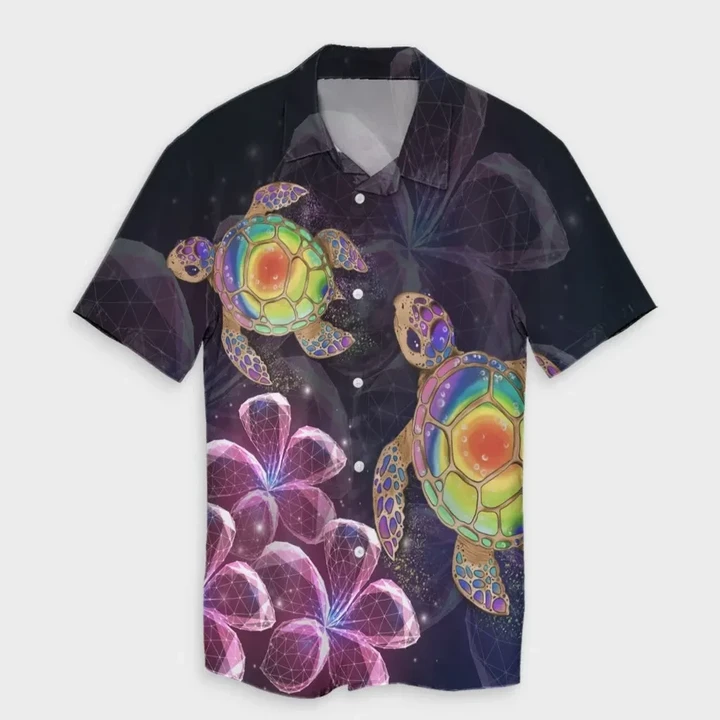 AmericansPower Shirt - Hawaii Galaxy Turtle Hibiscus Hawaiian Shirt