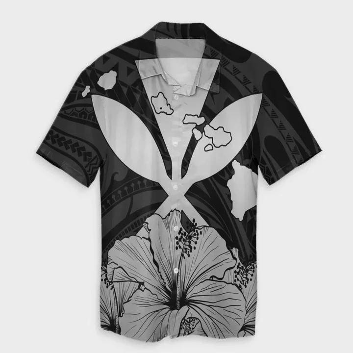 AmericansPower Shirt - Hawaiian Kanaka Hawaiian Shirt Hibiscus Polynesian Love Gray