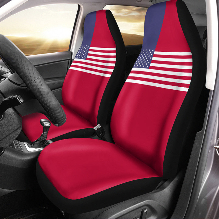 AmericansPower Car Seat Covers (Set of 2) - Flag of United States Of America Car Seat Covers A7 | AmericansPower