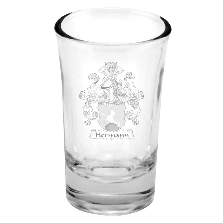 AmericansPower Germany Drinkware - Hermann German Family Crest Dessert Shot Glass A7 | AmericansPower