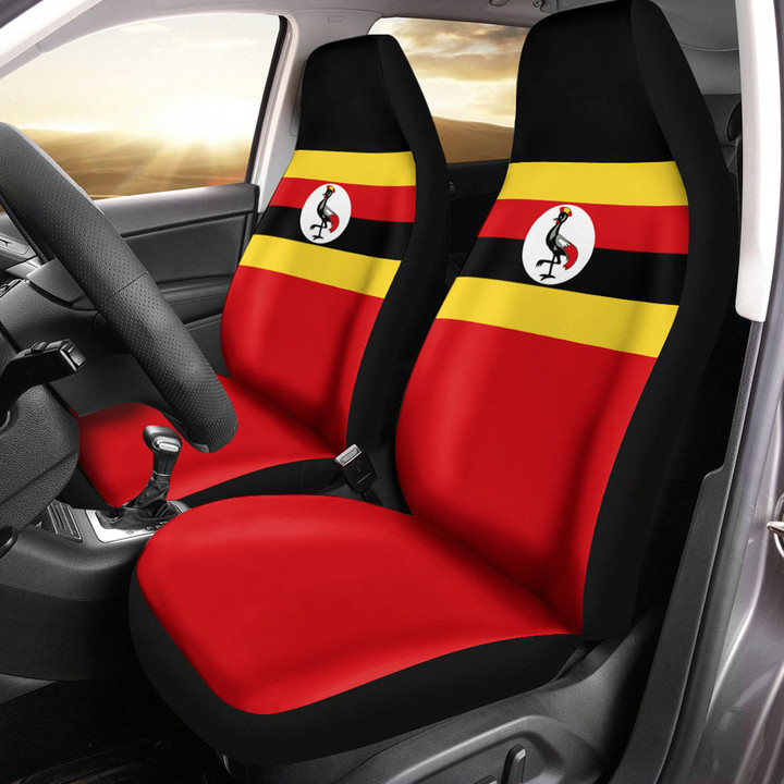 AmericansPower Car Seat Covers (Set of 2) - Flag of Uganda Car Seat Covers A7 | AmericansPower