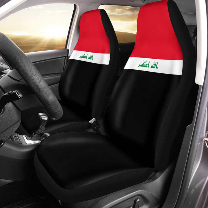 AmericansPower Car Seat Covers (Set of 2) - Flag of Iraq Car Seat Covers A7 | AmericansPower