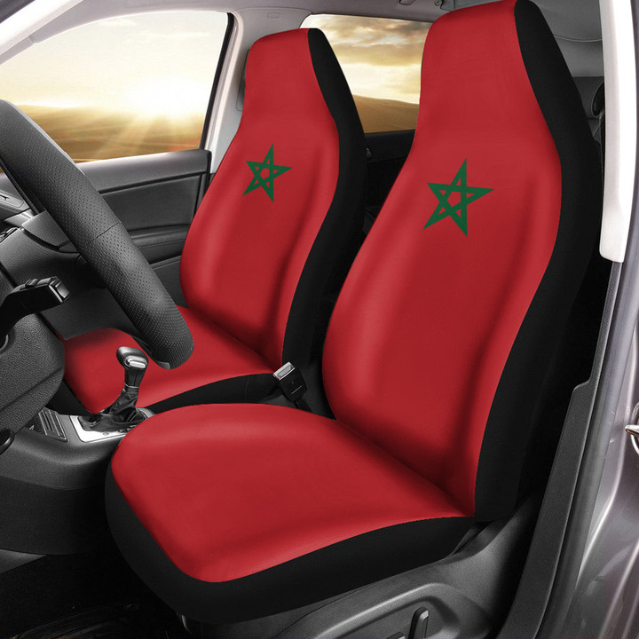AmericansPower Car Seat Covers (Set of 2) - Flag of Morocco Car Seat Covers A7 | AmericansPower