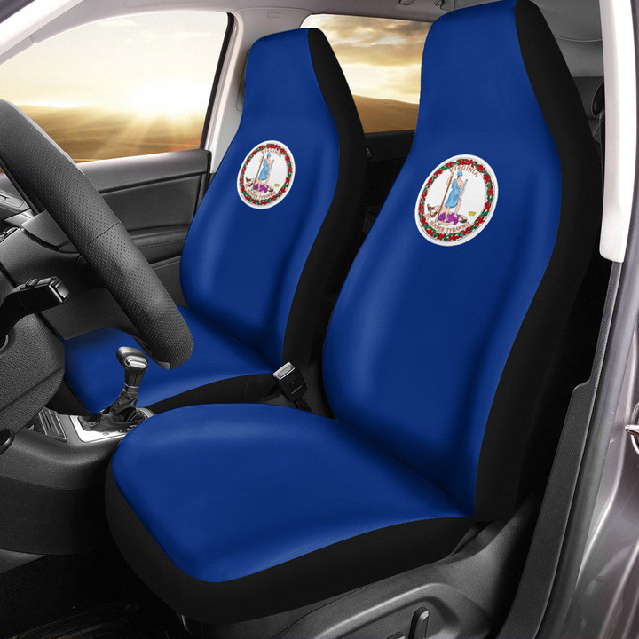 AmericansPower Car Seat Covers (Set of 2) - Flag of Commonwealth Of Virginia Car Seat Covers A7 | AmericansPower