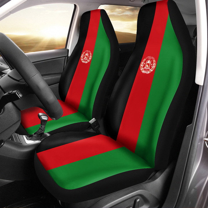 AmericansPower Car Seat Covers (Set of 2) - Flag Of Afghanistan Car Seat Covers A7 | AmericansPower