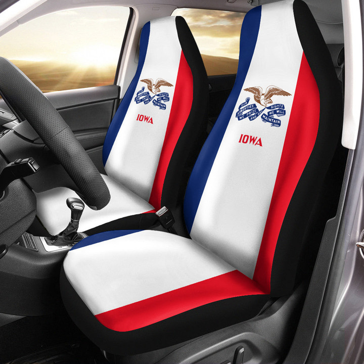 AmericansPower Car Seat Covers (Set of 2) - Flag Of Iowa Car Seat Covers A7 | AmericansPower