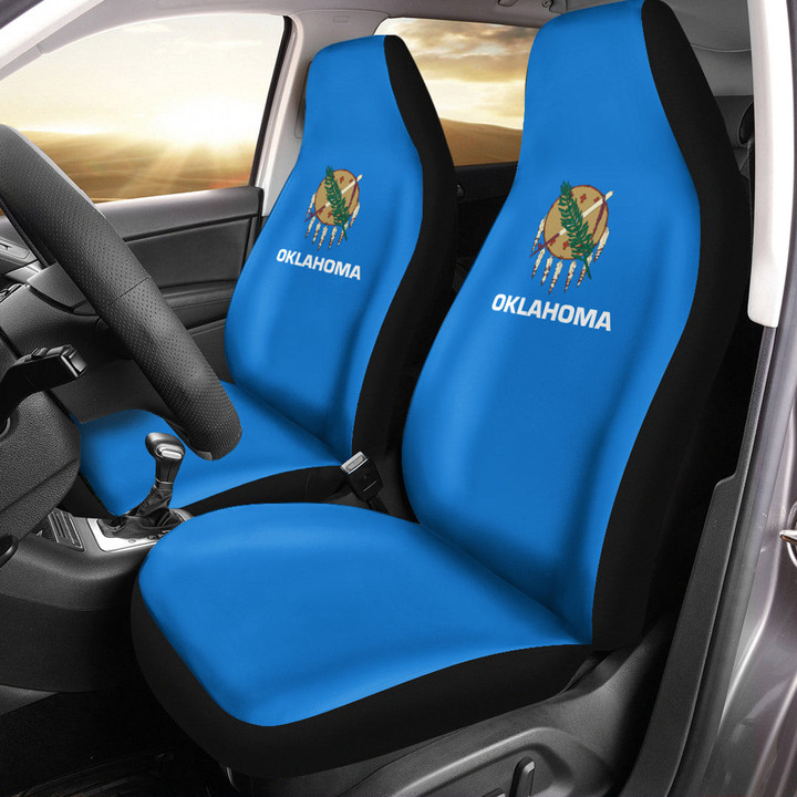 AmericansPower Car Seat Covers (Set of 2) - Flag Of Oklahoma Car Seat Covers A7 | AmericansPower