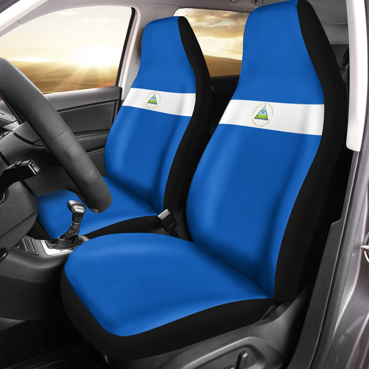AmericansPower Car Seat Covers (Set of 2) - Flag of Nicaragua Car Seat Covers A7 | AmericansPower