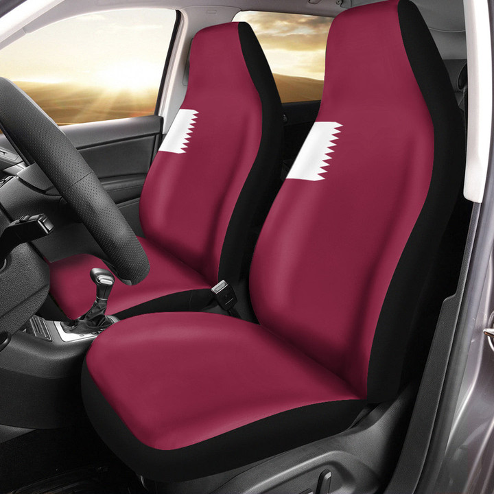 AmericansPower Car Seat Covers (Set of 2) - Flag of Qatar Car Seat Covers A7 | AmericansPower