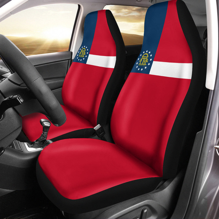 AmericansPower Car Seat Covers (Set of 2) - Flag of Georgia U.S. State Car Seat Covers A7 | AmericansPower