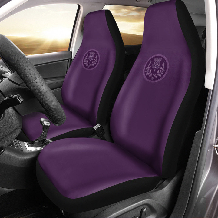 AmericansPower Car Seat Covers (Set of 2) - Scottish Purple Thistle Car Seat Covers A7 | AmericansPower