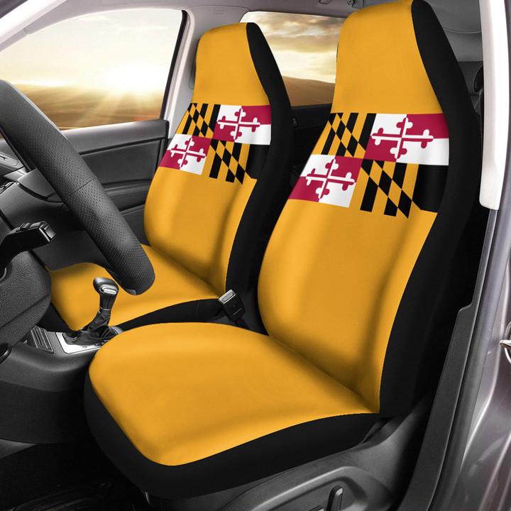 AmericansPower Car Seat Covers (Set of 2) - Flag of Maryland Car Seat Covers A7 | AmericansPower