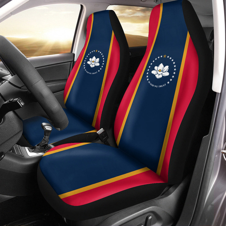 AmericansPower Car Seat Covers (Set of 2) - Flag Of Mississippi Car Seat Covers A7 | AmericansPower