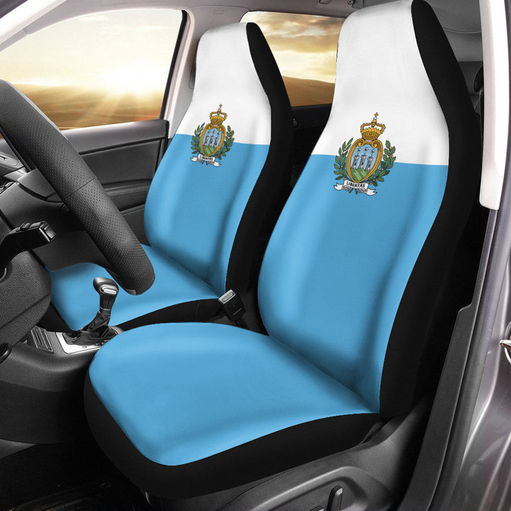 AmericansPower Car Seat Covers (Set of 2) - Flag of San Marino Car Seat Covers A7 | AmericansPower