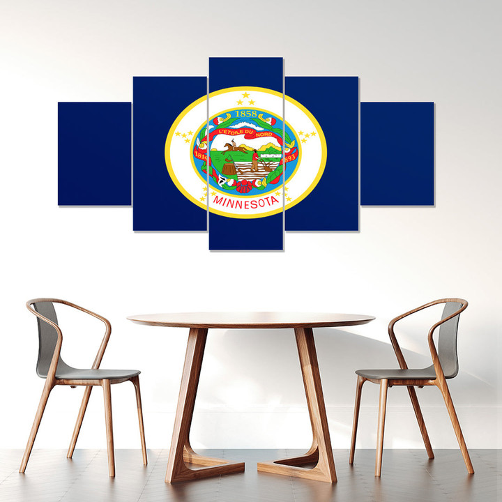 AmericansPower Canvas Wall Art - Flag Of Minnesota (1957 - 1983) Car Seat Covers A7 | AmericansPower