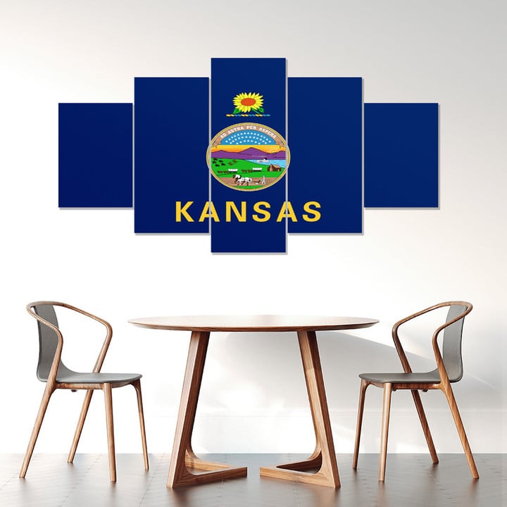 AmericansPower Canvas Wall Art - Flag Of Kansas Car Seat Covers A7 | AmericansPower