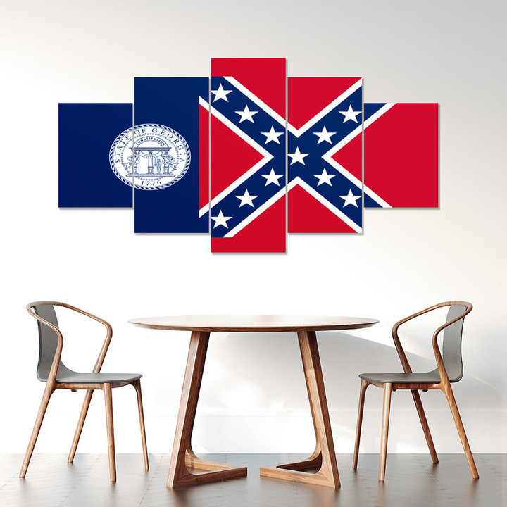 AmericansPower Canvas Wall Art - Flag Of The State Of Georgia (2001 - 2003) Car Seat Covers A7 | AmericansPower