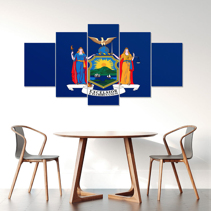 AmericansPower Canvas Wall Art - Flag Of The State Of New York Car Seat Covers A7 | AmericansPower
