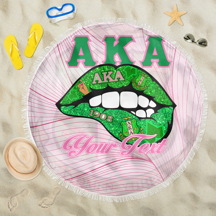 AmericansPower Beach Blanket - (Custom) AKA Lips - Special Version Beach Blanket | AmericansPower
