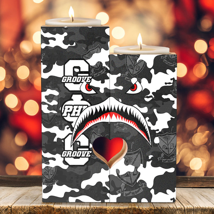 AmericansPower Candle Holder - Groove Phi Groove Full Camo Shark Candle Holder | AmericansPower
