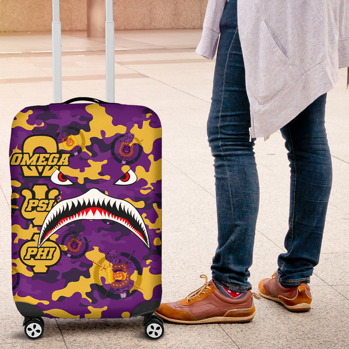 AmericansPower Luggage Covers - Omega Psi Phi Full Camo Shark Luggage Covers | AmericansPower
