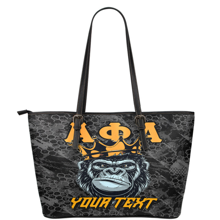 AmericansPower Leather Tote - (Custom) Alpha Phi Alpha Ape Leather Tote | AmericansPower

