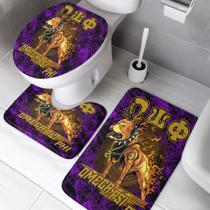 AmericansPower Bathroom Set - Omega Psi Phi Dog Bathroom Set | AmericansPower
