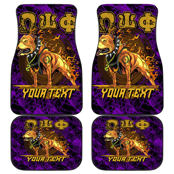 AmericansPower Front And Back Car Mats - (Custom) Omega Psi Phi Dog Front And Back Car Mats | AmericansPower
