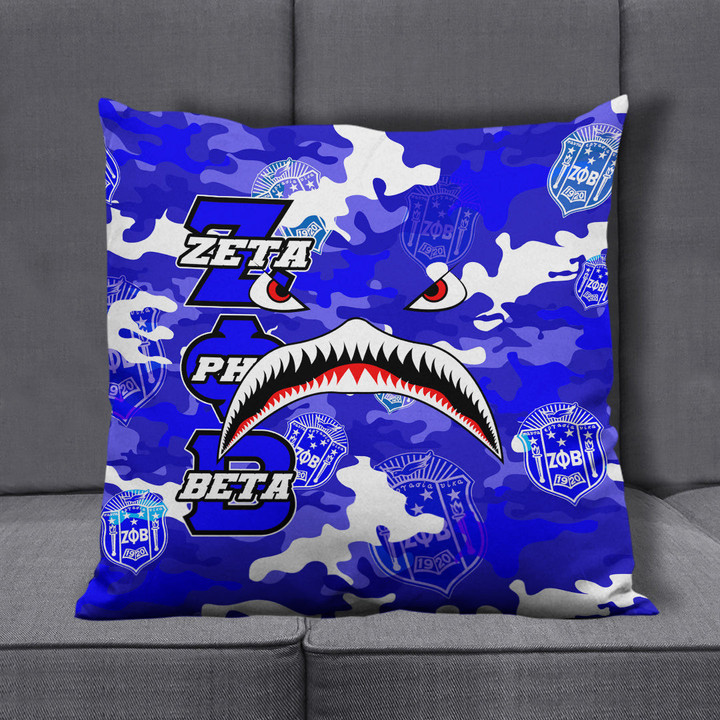 AmericansPower Pillow Covers - Zeta Phi Beta Full Camo Shark Pillow Covers | AmericansPower
