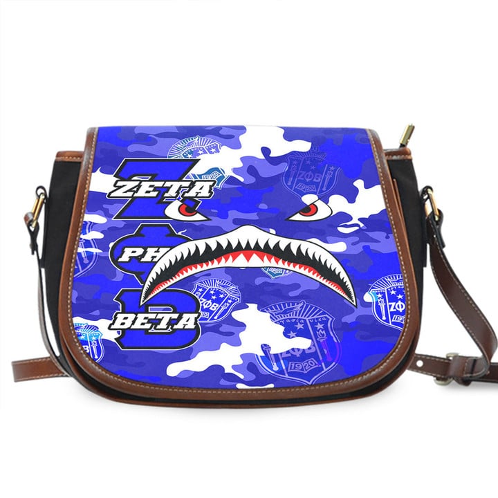 AmericansPower Saddle Bag - Zeta Phi Beta Full Camo Shark Saddle Bag | AmericansPower
