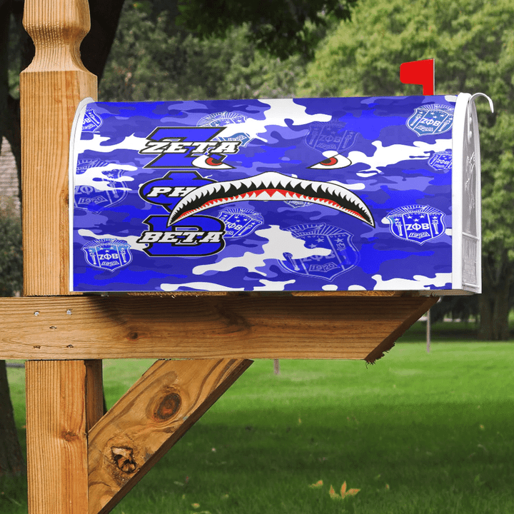 AmericansPower Mailbox Cover - Zeta Phi Beta Full Camo Shark Mailbox Cover | AmericansPower
