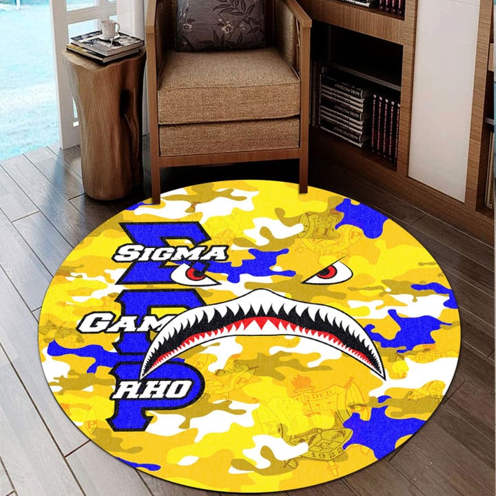 AmericansPower Round Carpet - Sigma Gamma Rho Full Camo Shark Round Carpet | AmericansPower
