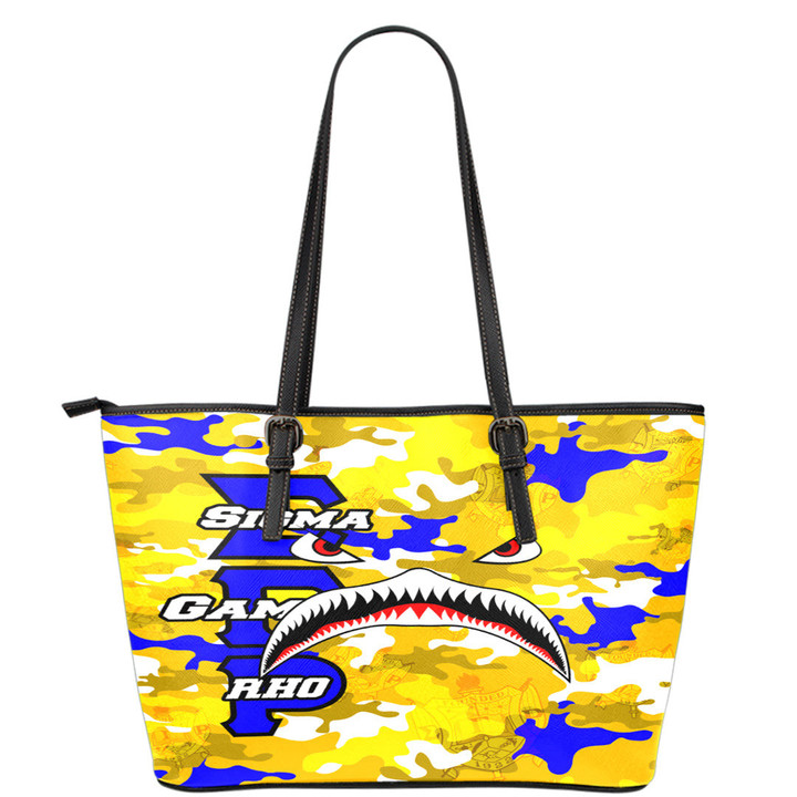AmericansPower Leather Tote - Sigma Gamma Rho Full Camo Shark Leather Tote | AmericansPower
