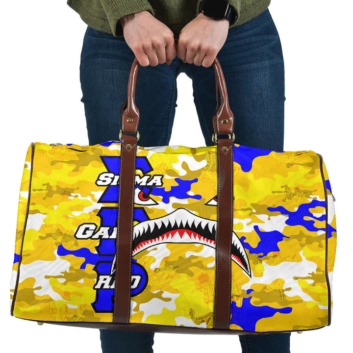 AmericansPower Bag - Sigma Gamma Rho Full Camo Shark Travel Bag | AmericansPower

