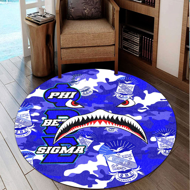 AmericansPower Round Carpet - Phi Beta Sigma Full Camo Shark Round Carpet | AmericansPower
